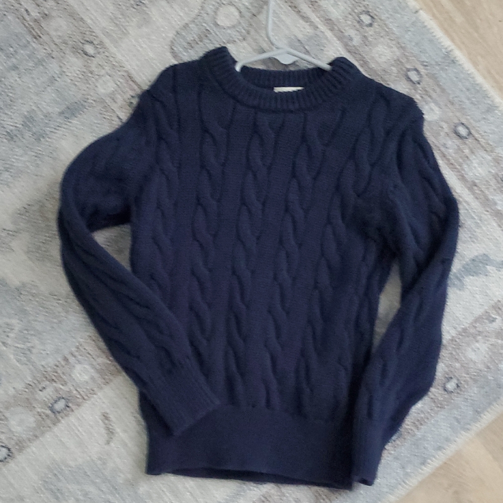Crewcuts Kids Navy Cableknit Pullover Cotton Sweater SzXS (4-5)